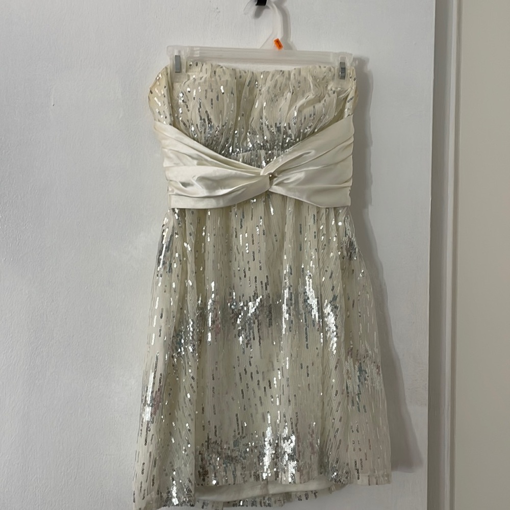 Love Tease Cream Sequin Dress, Size 7